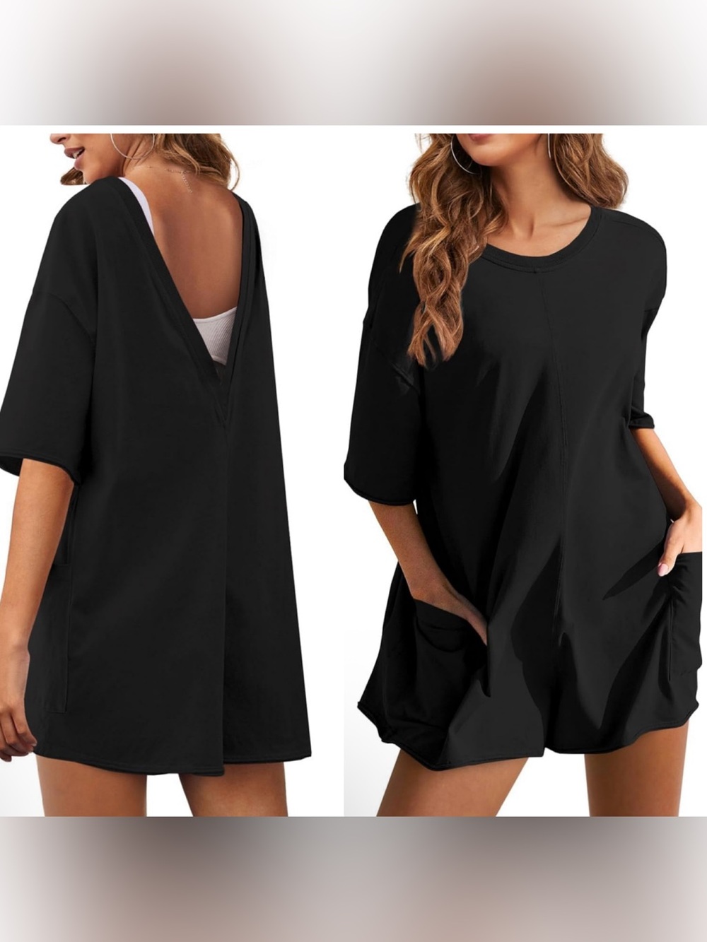 NWT Fashion oversized women's casual romper jumpsuit black size xs